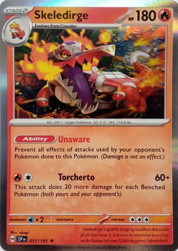 031 191 skeledirge - rare, holo