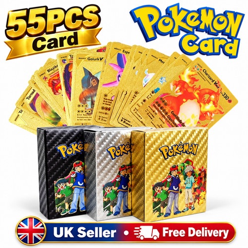 55pcs pokemon card foil - 55pcs, gold