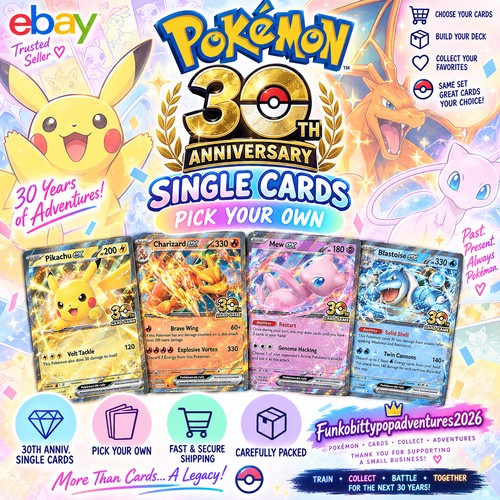 Pokémon single cards 30th - pokémon,