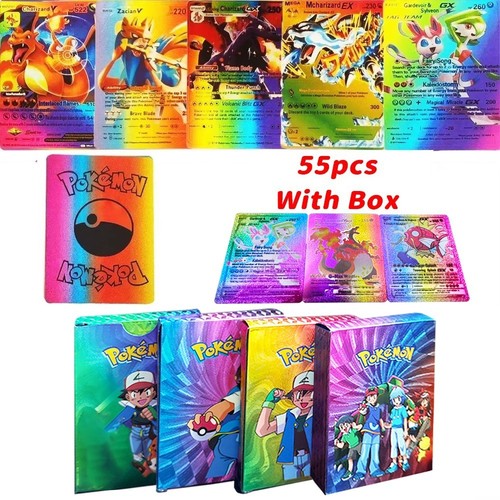 55pcs rainbow pokemon cards - rainbow,