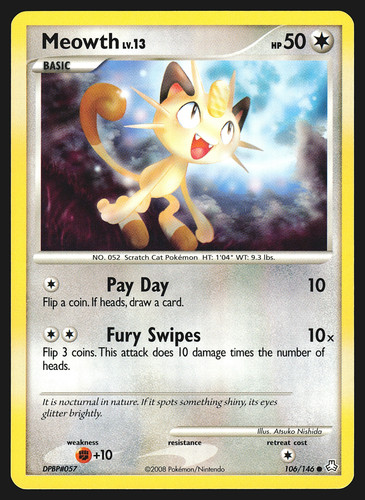 Meowth 106 146 pokemon - pokemon, card