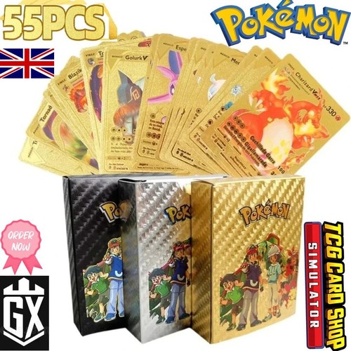 55pcs pokemon card foil - foil, gold